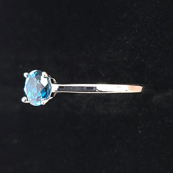 14K White Gold Engagement Ring with London Blue Topaz Center