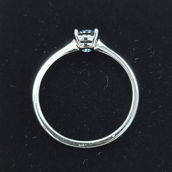 14K White Gold Engagement Ring with London Blue Topaz Center