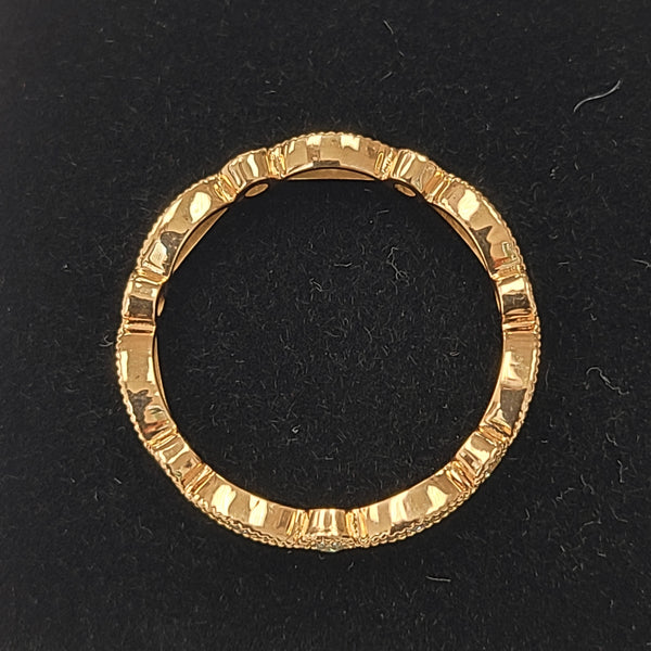 14K Rose Gold Art Deco Eternity Ring with Diamonds