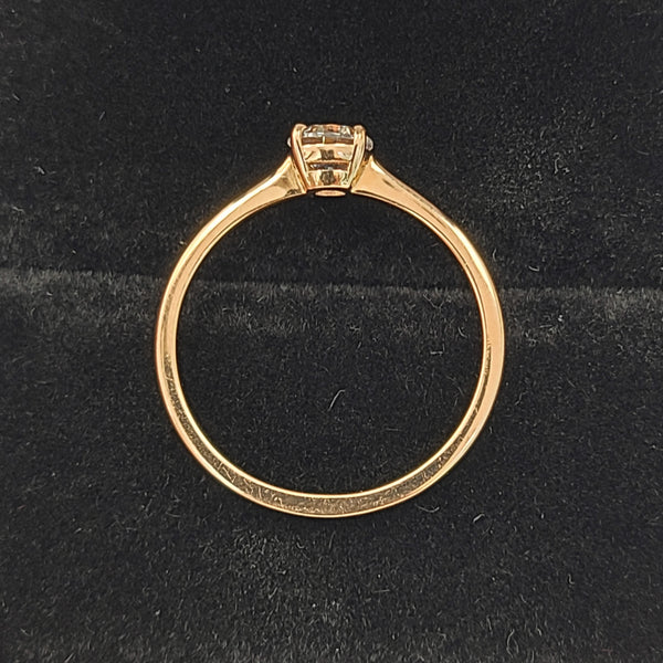 14K Rose Gold Solitaire Engagement Ring with Zircon Center