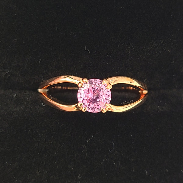 14K Rose Gold Engagement Ring with Pink Sapphire Center