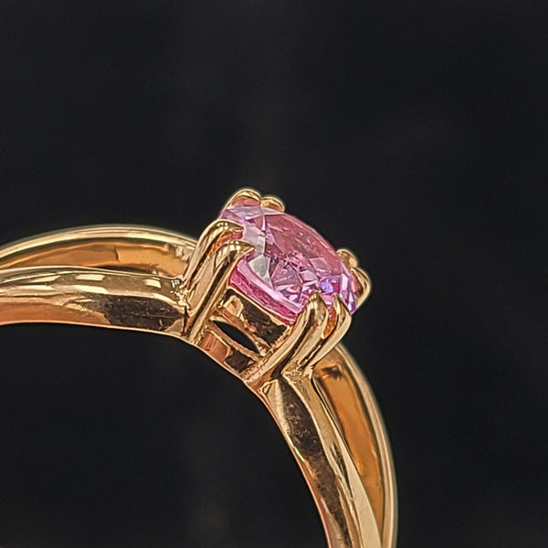 14K Rose Gold Engagement Ring with Pink Sapphire Center