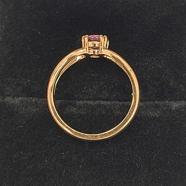14K Rose Gold Engagement Ring with Pink Sapphire Center