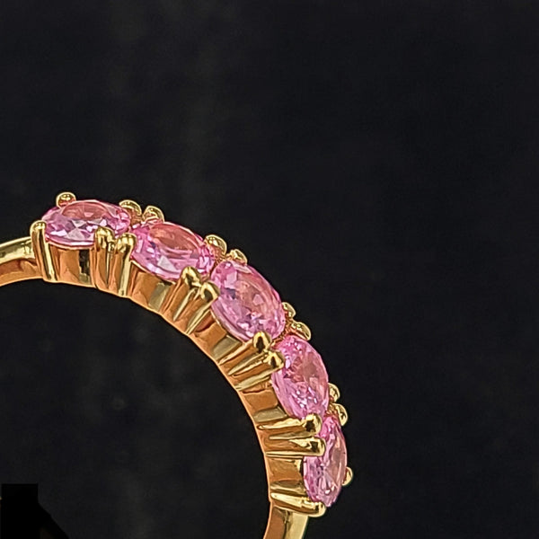 14K Gold Fashion Ring with 5 Pink Sapphires