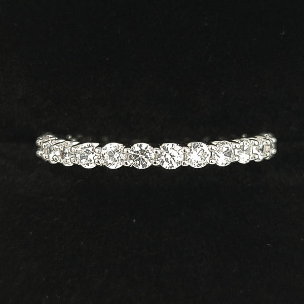 14K White Gold Eternity Ring with Zircons
