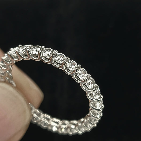 14K White Gold Eternity Ring with Zircons