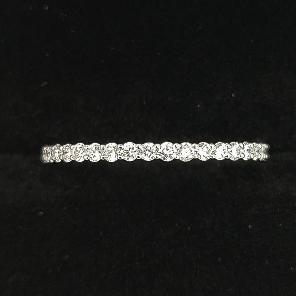 14K White Gold Thin Eternity Ring with Diamonds