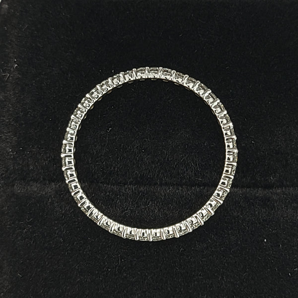 14K White Gold Thin Eternity Ring with Diamonds