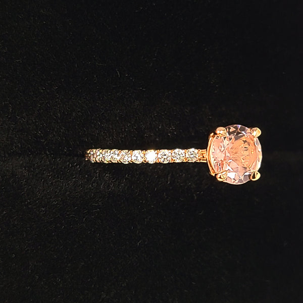 14K Rose Gold Engagement Ring with Pink Morganite Center