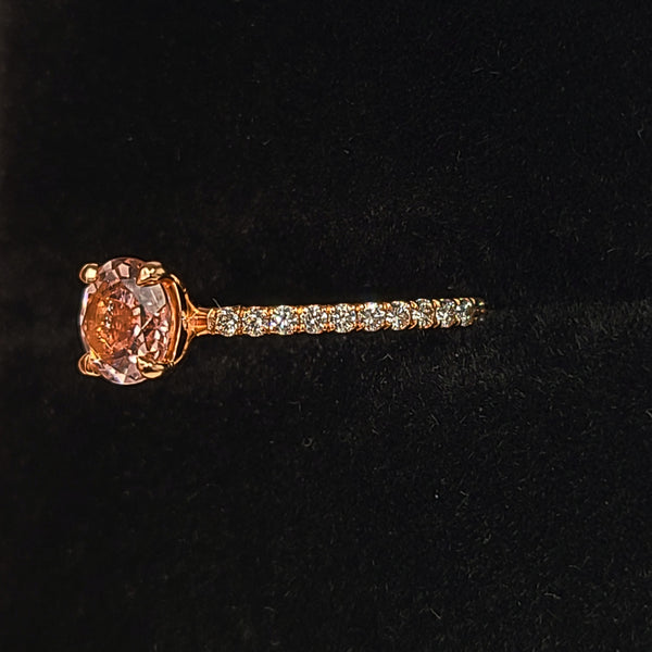 14K Rose Gold Engagement Ring with Pink Morganite Center