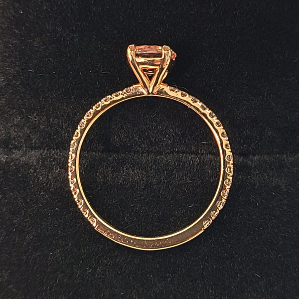 14K Rose Gold Engagement Ring with Pink Morganite Center