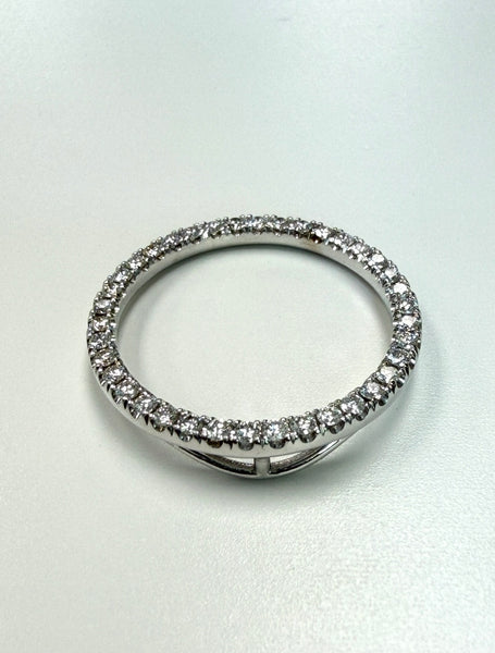 14K White Gold Halo Pendant