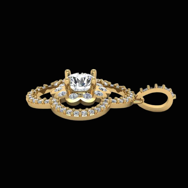 14K Gold Clover Pendant - Diamond or Gemstone of Your Choice