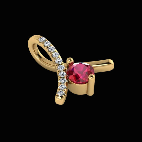 14K Gold Pendant - Diamond or Gemstone of Your Choice