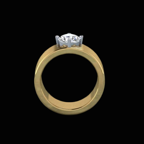 14K Gold Multi-Band Coil Ring - Diamond or Gemstone of Your Choice