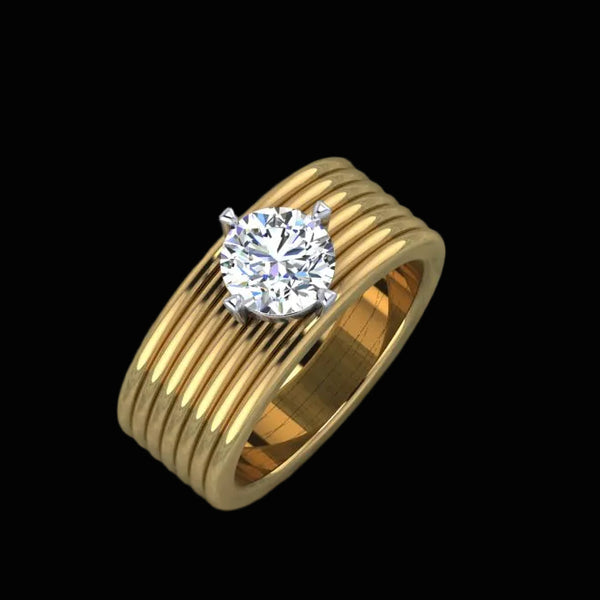 14K Gold Multi-Band Coil Ring - Diamond or Gemstone of Your Choice