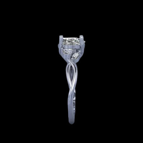 14K Gold Twisted Shank Engagement Ring - Diamond or Gemstone of Your Choice