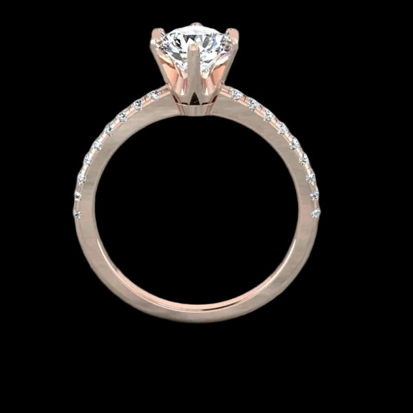 14K Gold Engagement Ring - Diamond or Gemstone of Your Choice