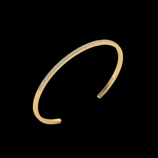 14K Gold Cuff - Diamond or Gemstone of Your Choice