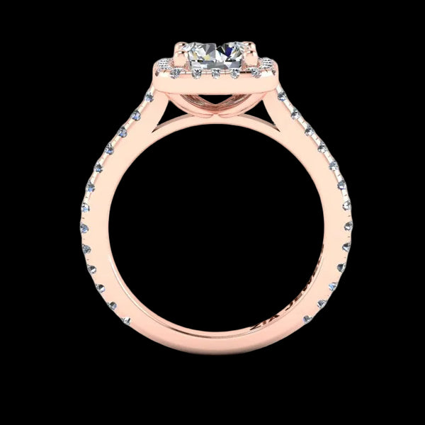 14K Gold Halo Top Engagement Ring - Diamond or Gemstone of Your Choice