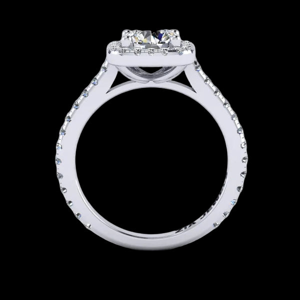 14K Gold Halo Top Engagement Ring - Diamond or Gemstone of Your Choice