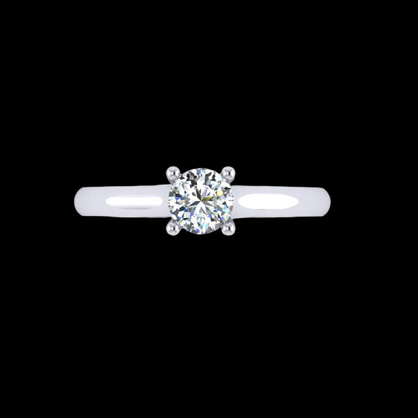14K Gold Solitaire Engagement Ring - Diamond or Gemstone of Your Choice