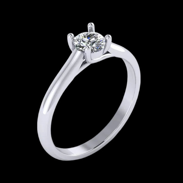 14K Gold Solitaire Engagement Ring - Diamond or Gemstone of Your Choice