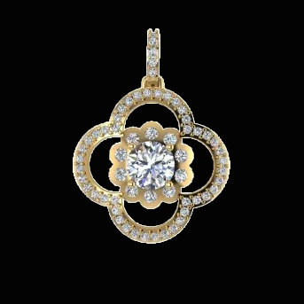 14K Gold Clover Pendant - Diamond or Gemstone of Your Choice
