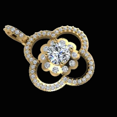 14K Gold Clover Pendant - Diamond or Gemstone of Your Choice