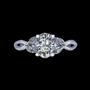 14K Gold Twisted Shank Engagement Ring - Diamond or Gemstone of Your Choice