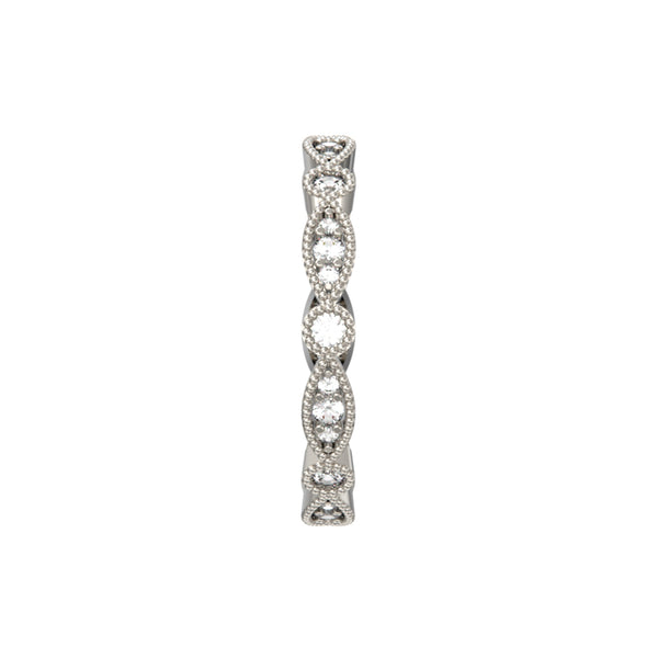 14K White Gold Art Deco Eternity Band