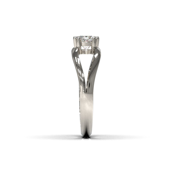 14K White Gold High Polished Diamond Solitaire Ring