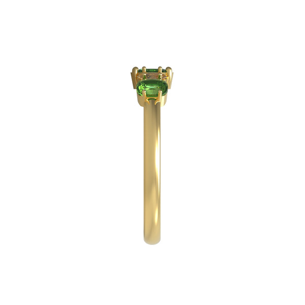 14K Yellow Gold Emerald and Diamond Ring