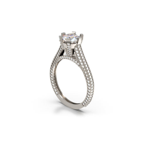 14K White Gold Diamond Engagement Ring