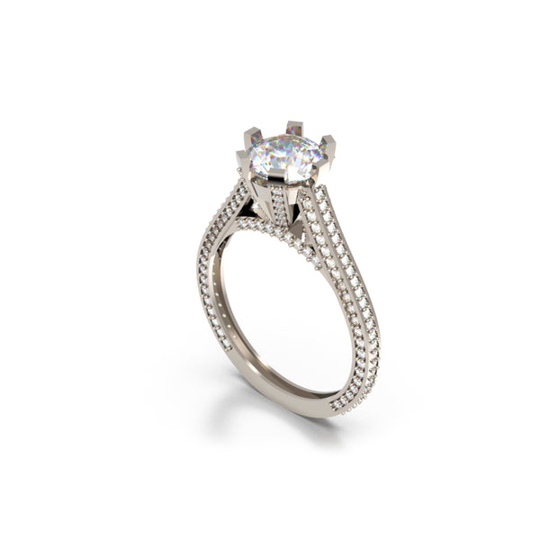 14K White Gold Diamond Engagement Ring