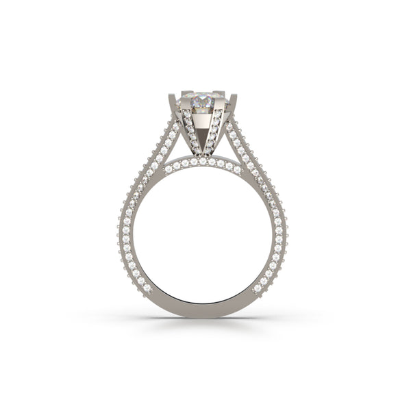 14K White Gold Diamond Engagement Ring