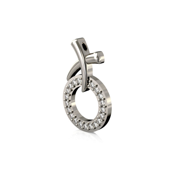 14K White Gold and Diamond XO Pendant