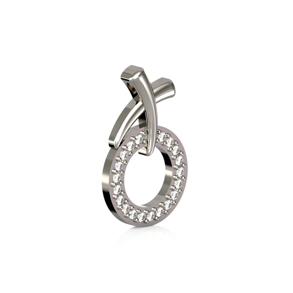 14K White Gold and Diamond XO Pendant