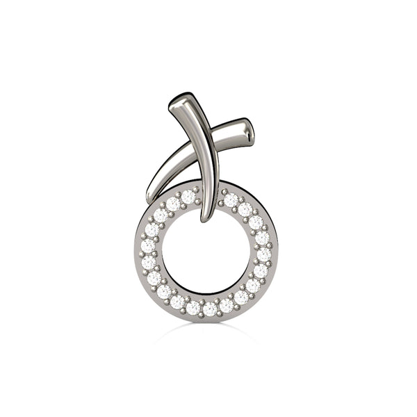 14K White Gold and Diamond XO Pendant