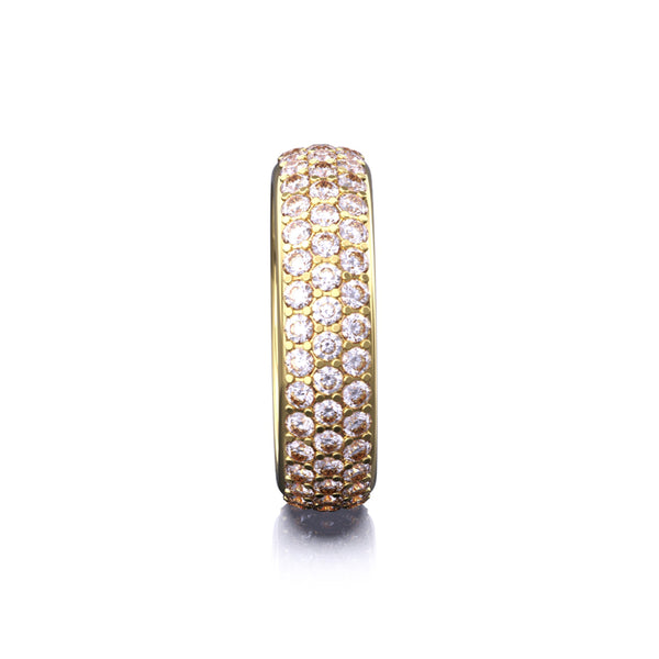 14K Yellow Gold Band with Diamond Pave