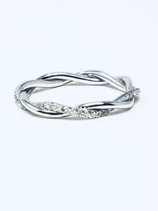 14k White Gold High Polished Twisted Band