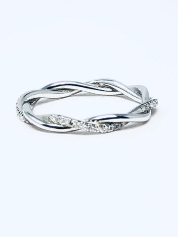 14k White Gold High Polished Twisted Band