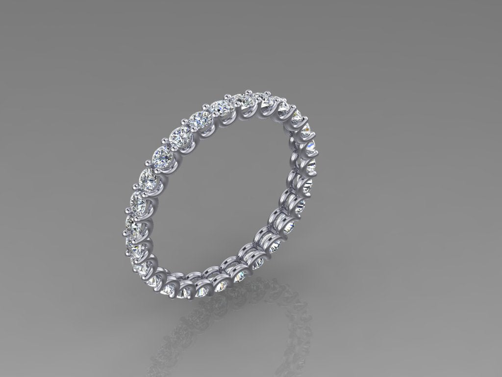 14K White Gold Eternity Band