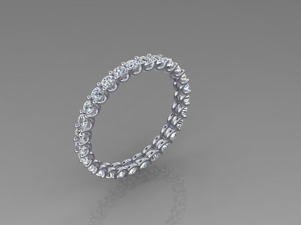 14K White Gold Eternity Band