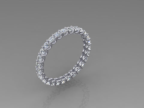 14K White Gold Eternity Band